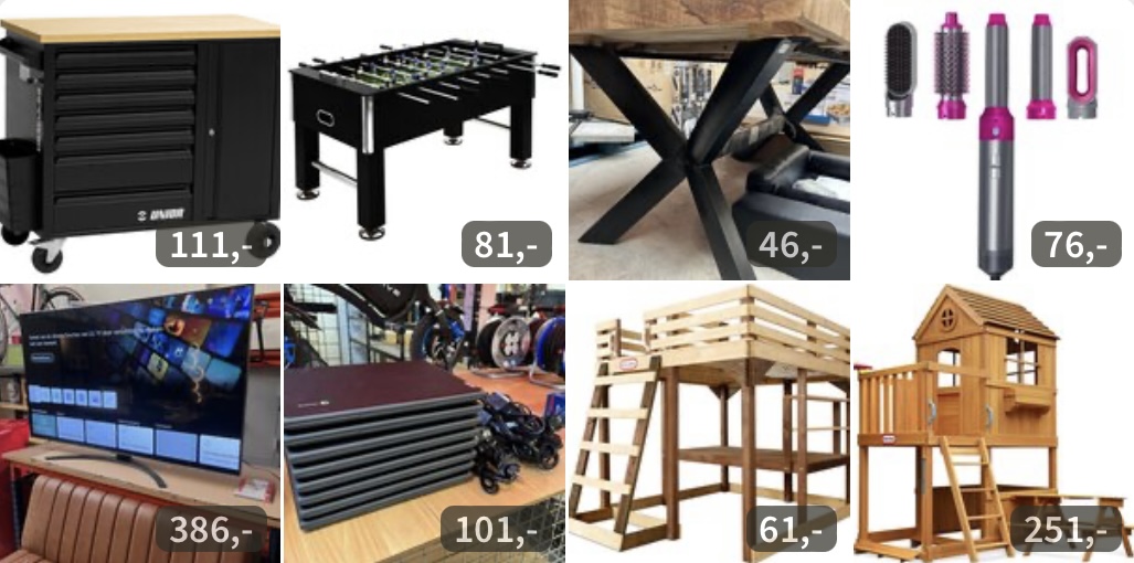 Pallets met overstock en machines beschikbaar in een professionele veiling.