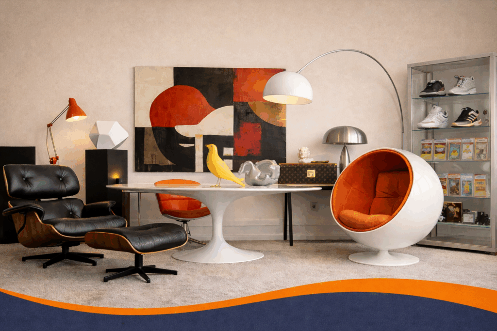 Design- en verzamelobjecten zoals designmeubelen en sneakers voor veilen of opkopen