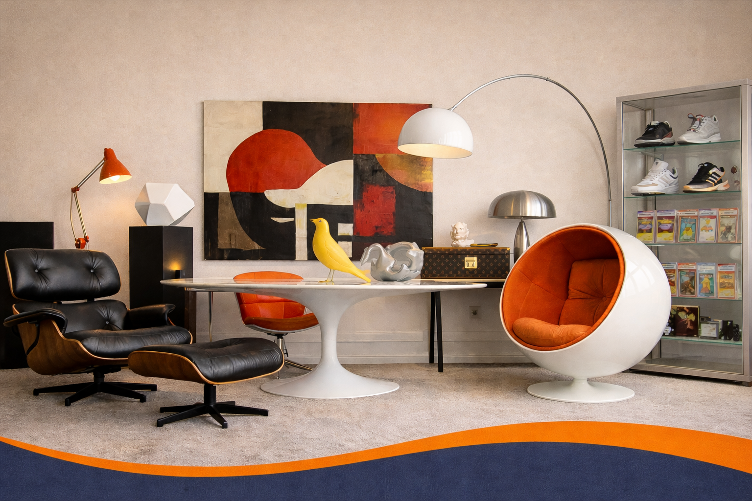 Design- en verzamelobjecten zoals designmeubelen en sneakers voor veilen of opkopen