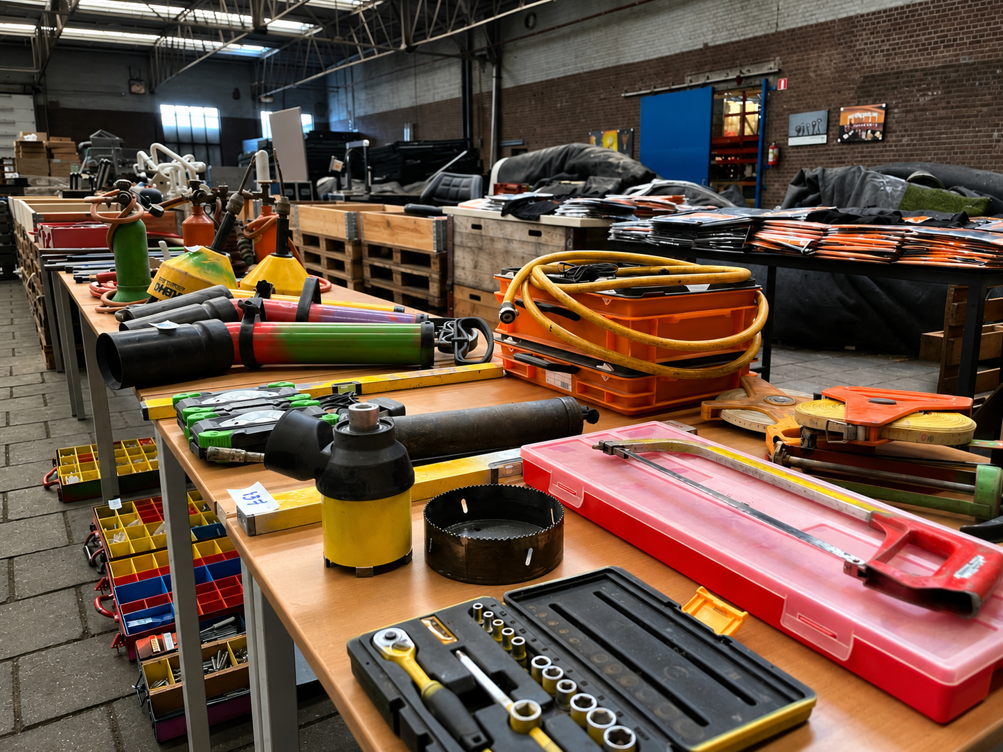 Meer dan 1.500 stuks professioneel gereedschap overgenomen van een landelijke aannemer door Veilinghuis Nederland voor verkoop via een online veiling.