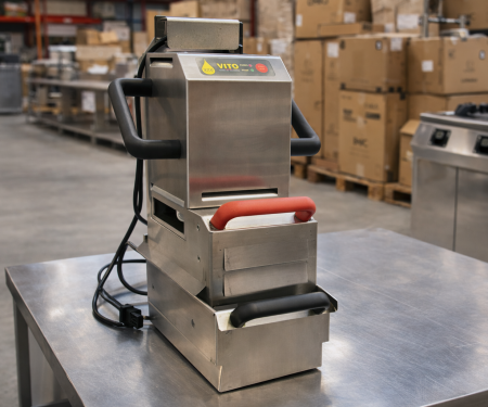 Professionele horeca frituurvet filter machine en friteerunit voor grootkeuken – horeca apparatuur verkopen via Veilinghuis Nederland